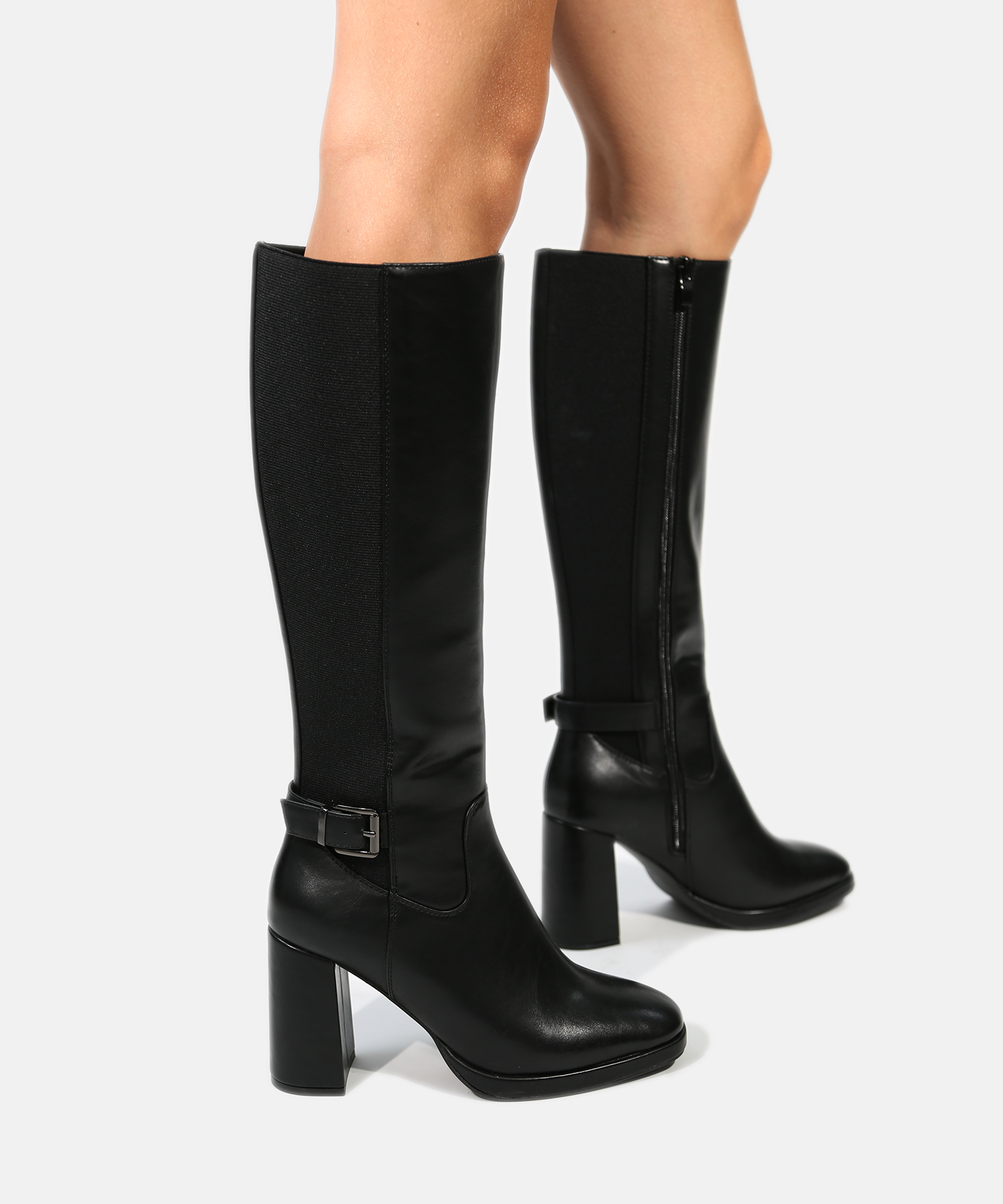 Botas altas tac&oacute;n hebilla image number null